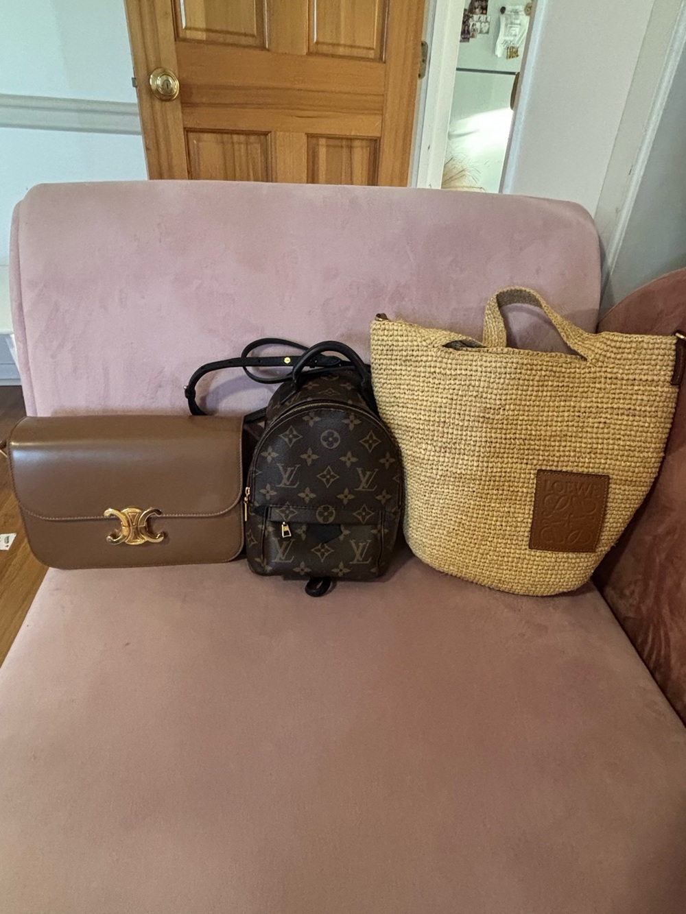 Louis Vuitton Brown Monogram Mini Crossbody Backpack
Celine triomphe
Loewe bag